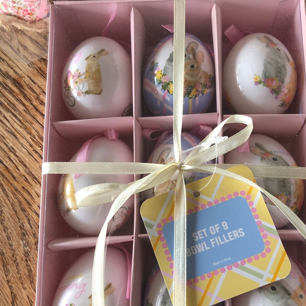Set of 9 Easter Eggs Bunny Rabbit Eggs NIB